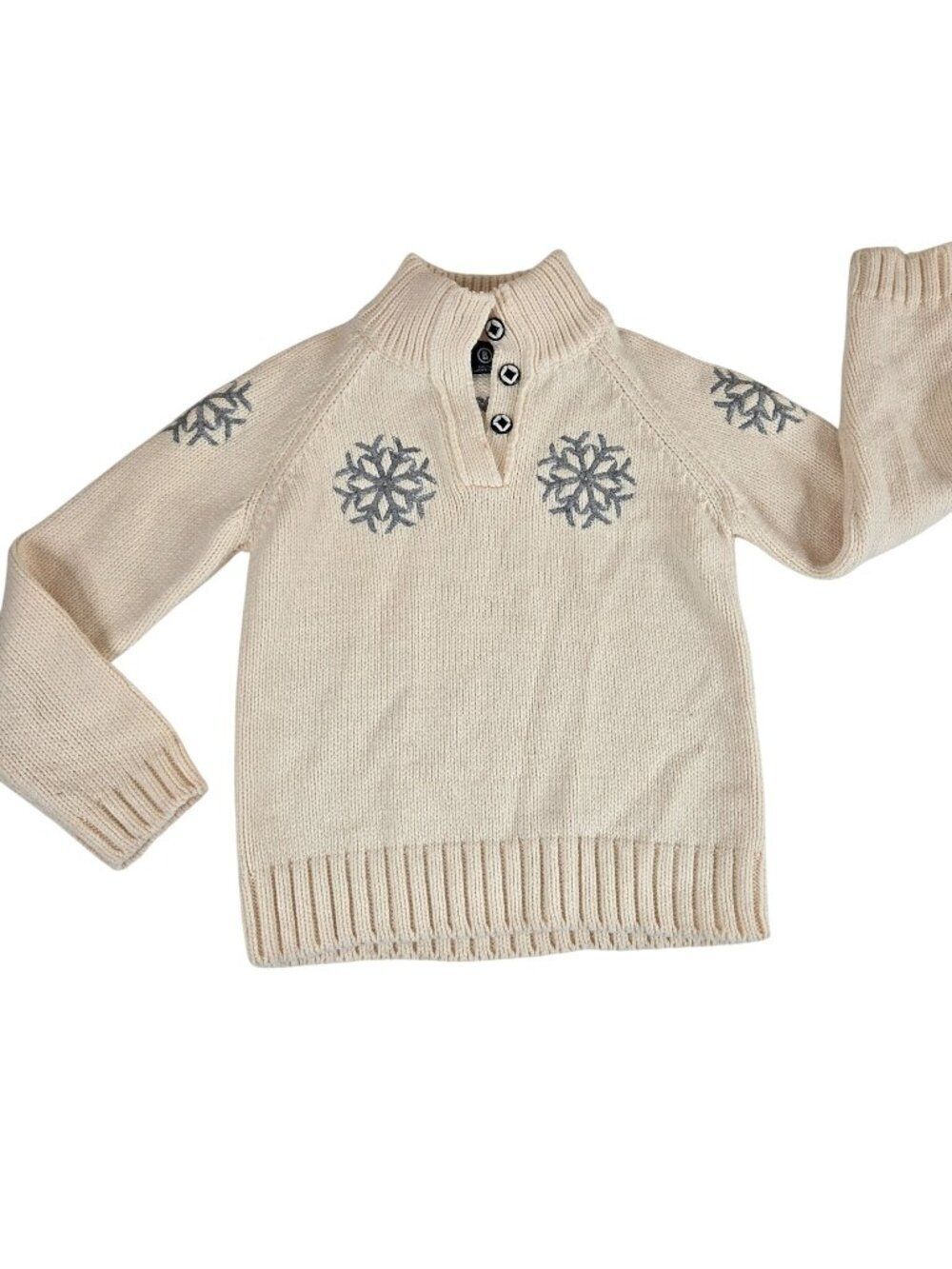 Bogner Beige Snowflake Wool Sweater Boys Size M/L Winter